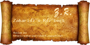 Zakariás Róbert névjegykártya